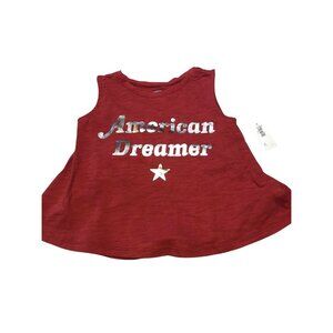 Old Navy Girl's Size 3T Tank Top Sleeveless Top American Dreamer Print Red New